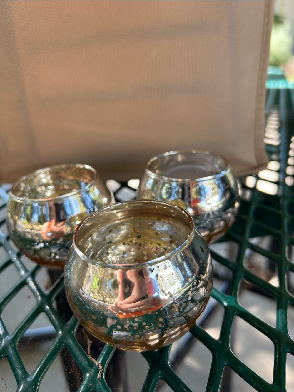 Silver Mercury Glass Tealight Holders - Set of 3